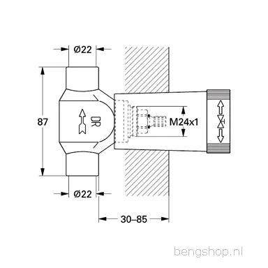 Afbeelding van Grohe Longlife inbouw stopkraan messing 29804000