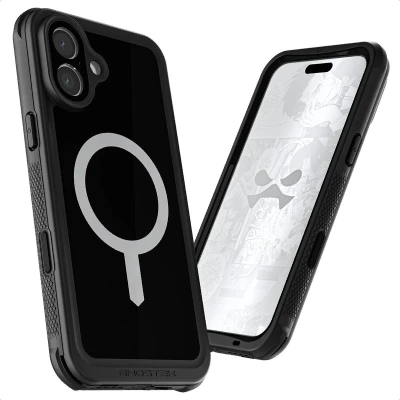 Afbeelding van Ghostek Nautical Waterproof MagSafe Case + Belt Swivel Holster Apple iPhone 16 Plus Black