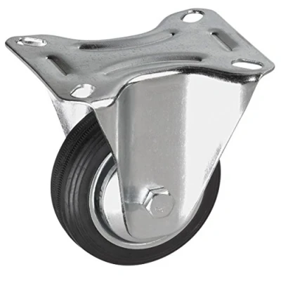 Afbeelding van Metafranc Bokwiel Ø 80 mm 104 x plaat massief rubberen wiel zacht loopvlak rollager 50 kg draagkracht/transportwiel/meubelrol/zware lasten / 800620