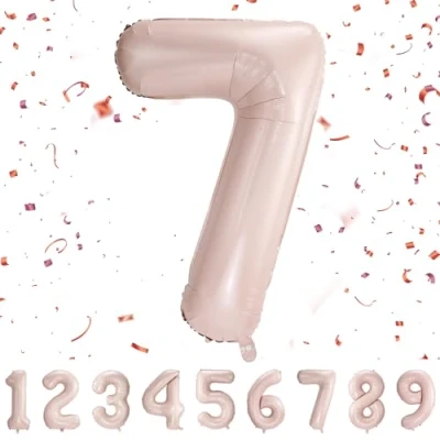 Afbeelding van Balloon Verjaardagsgetallen roze ballon 7 jaar folieballon 7e voor meisjes jongens in 40&quot; verjaardagsdecoratie kinderverjaardag cijfer decoratie verjaardag vliegt met helium