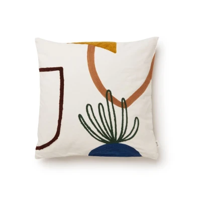 Afbeelding van Ferm LIVING Mirage Cushion Island sierkussen 50 x cm Gebroken wit