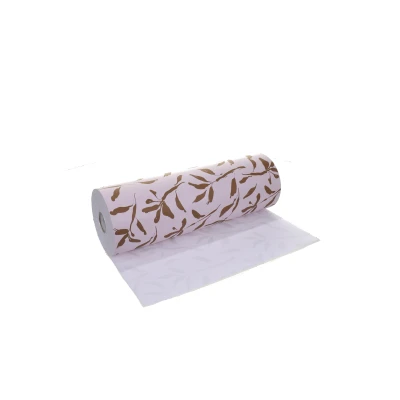 Afbeelding van Cadeaupapier Tinne Mia Leaves Adobe Paars 70 cm x 200 m per rol van meter