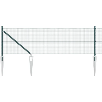 Afbeelding van vidaXL Gelaste Draadhek met 7 Spijkerposts Groen 0,4x10 m Staal