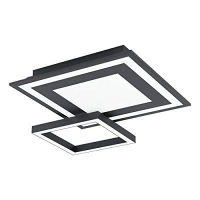 Afbeelding van EGLO Connect Savatarila C Led plafondlamp, 2 lichtpunten, wandlamp van staal en kunststof in zwart, wit, kleurtemperatuurverandering (warm, neutraal,