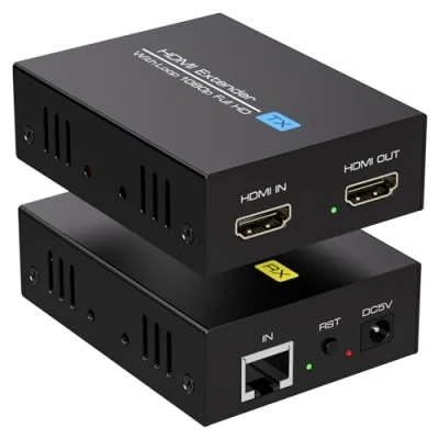 Afbeelding van VEDINDUST HDMI Extender 400FT 120M 1080P60HZ over Ethernet RJ45 via Cat5e/Cat6 kabeloverdracht ondersteunt 1080P HDCP EDID