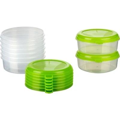 Afbeelding van MiraHome Voedseldozen voor diepvriesdozen, Oostenrijkse kwaliteit, rond, groen, 0,5 l, 8 stuks