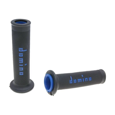 Afbeelding van Grepen set Domino A010 on road zwart/blauw met open uiteinden