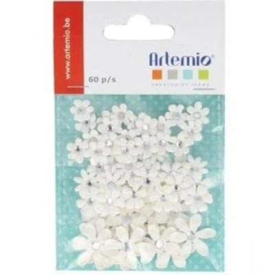 Afbeelding van Artemio Set van 60 mini bloemen, andere, wit, 7,5 x 1 11,5 cm, 11060401
