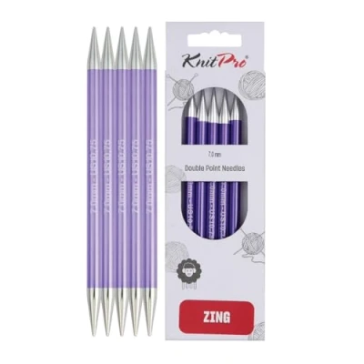 Afbeelding van KnitPro KP47015 Zing: Breipinnen: sets van vijf: dubbel uiteinde: 15 cm x 7,00 mm, aluminium, meerkleurig, 7 mm