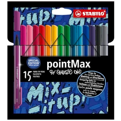 Afbeelding van STABILO pointMax Viltpen, set van 15 stuks, Snooze One Edition, met verschillende kleuren