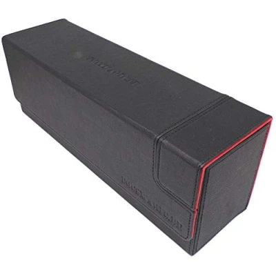 Afbeelding van Docsmagic.de Premium Magnetic Tray Long Box Black/Red Medium Card Deck Storage
