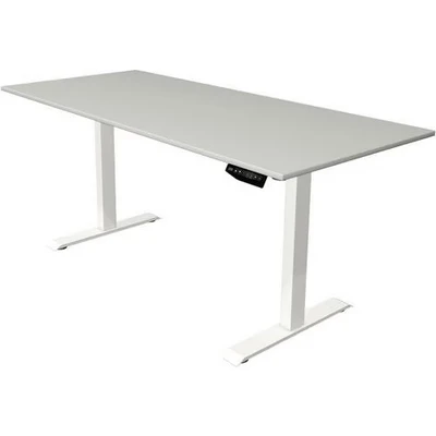 Afbeelding van Kerkmann Zit sta bureau Move 1 180x80cm lichtgrijs witte poten elektrisch