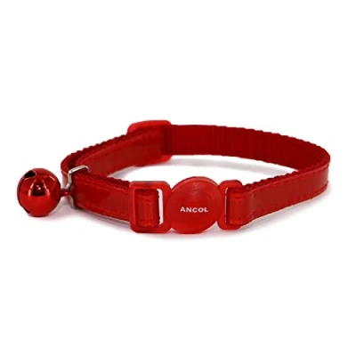 Afbeelding van Ancol Glans Reflecterende Kattenhalsband met veiligheidsgesp Rood
