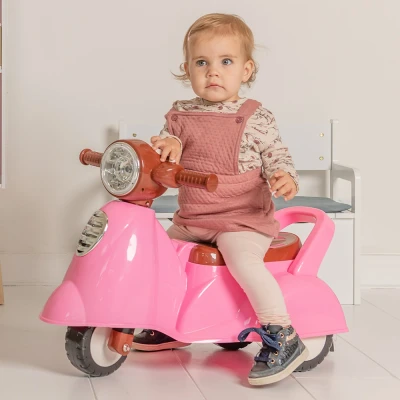 Afbeelding van Bandits &amp; Angels loopauto Scooter retro roze 1 jaar jongens en meisjes