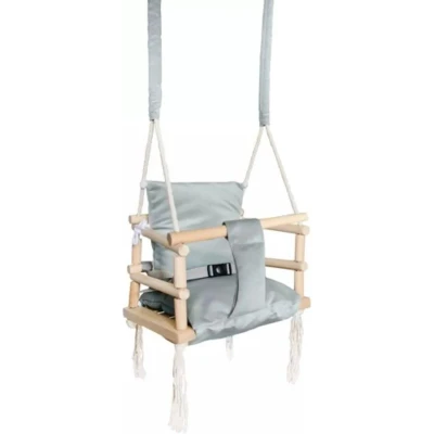 Afbeelding van Luxe houten 3 in 1 licht grijze meegroei baby schommel en Kinder