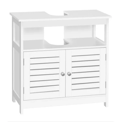 Afbeelding van EUGAD Badkamerkast onder wastafel Staandekast MDF,Wastafelonderkast Gootsteenkast 60x30x60cm,Wit 0015WY