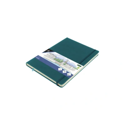 Afbeelding van Schetsboek Kangaro A4 dark turquoise PU HC 80 vel 140gr roomwit met el
