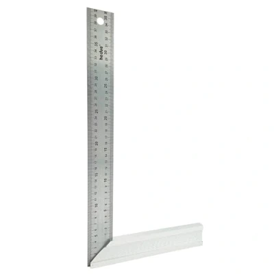 Afbeelding van hedue® Schrijnwerkerhaak met 45 aanslag Winkelhaak, zware aluminium hoek voor timmerwerk en slotenmakerswerk, aanslaghoek 400 x 40 1 mm