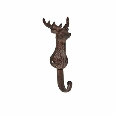Afbeelding van Esschert Design DB75 Rollo Rustiek gietijzer Deer borstomvang Single haak