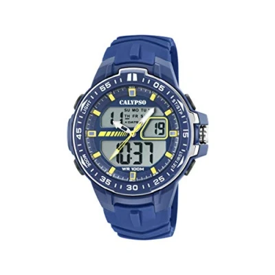 Afbeelding van Calypso Watches Mens analoog digitaal quartz horloge met plastic band K5766/1