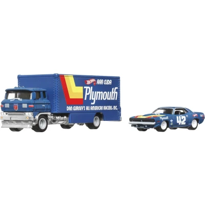 Afbeelding van Hot Wheels Team Transport nr 63 70 Plymouth AAR Cuda &amp; Sakura Sprinter