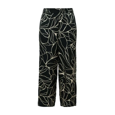 Afbeelding van s.Oliver Black Label MIT Elastikbund UND Alloverprint Broek, Dames, Maat: 34, Schwarz