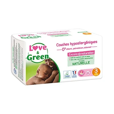 Afbeelding van Love &amp; Green Hypoallergene Luiers 52 Maat 3 (4 9 kg)