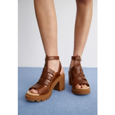 Afbeelding van Timberland Allington Heights Sandalen met hoge hak, Dames, Maat: 40, Rust Leer