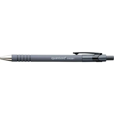 Afbeelding van 12x Balpen rubbergrip drukknop zwart medium