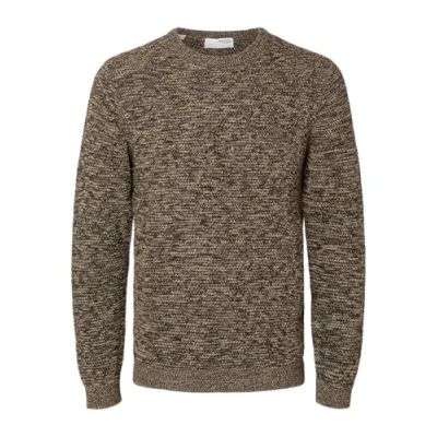 Afbeelding van Selected Homme Slhvince Bubble Trui, Heren, Maat: Large, Chocolate torte
