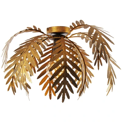 Afbeelding van QAZQA Vintage plafondlamp goud 12 bladen Botanica