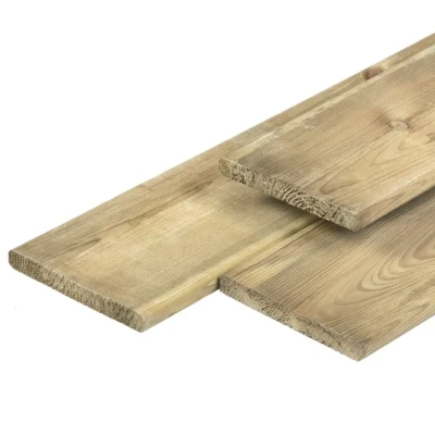 Afbeelding van Midden Europees grenen tuinplank gedroogd, groen geimpregneerd, geschaafd 4rh 1,7 x 14,0 400 cm Tuindeco