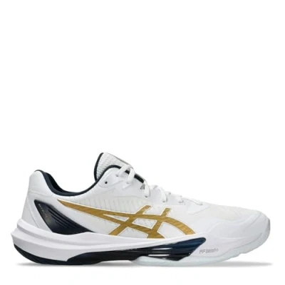 Afbeelding van Asics SKY Elite FF 3 Volleybalschoenen, Heren, Maat: 48, White/pure gold Textiel/ synthetisch