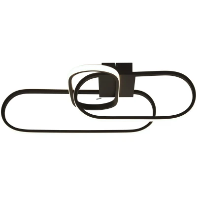 Afbeelding van Searchlight Strakke zwarte plafondlamp Clip 61774BK