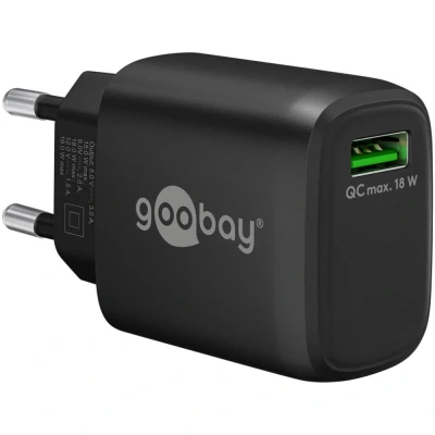 Afbeelding van Goobay USB snellader QC 3.0 (18 W) zwart 1x A poort (Quick Charge 3.0)