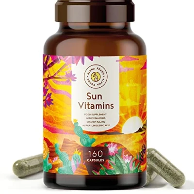 Afbeelding van 4.000 vitamines iu D3, K2 (vitaMK 7®, 99,99% All Trans) en omega 3 vetzuren uit lijnzaad algen geen toevoegingen, hulpstoffen 160 capsules vitamine D met verlengde afgifte