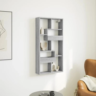 Afbeelding van vidaXL Wandkast 50x15x100 cm bewerkt hout grijs sonoma eikenkleurig
