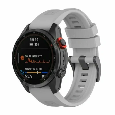 Afbeelding van Siliconen sportbandje Grijs Garmin Instinct 3 / E 45mm
