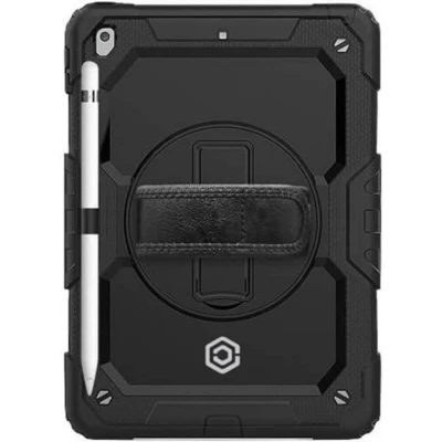 Afbeelding van Casecentive Handstrap Pro Hardcase met handvat iPad 10.2 2021 (2019 / 2020) zwart