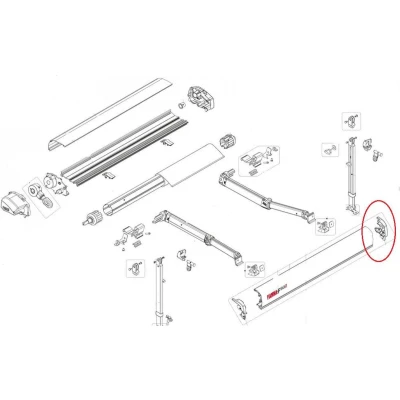 Afbeelding van Fiamma F80s Voorlat Rechter Eindkap Wit Luifels Accessoires