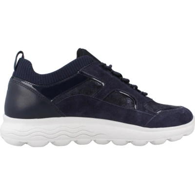 Afbeelding van Geox D Spherica Sneakers laag, Dames, Maat: 40, Navy Leer/ synthetisch