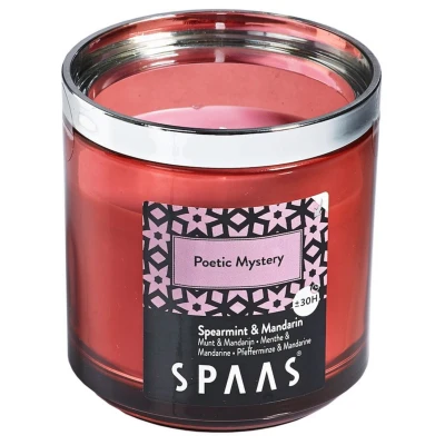 Afbeelding van Spaas Geurkaars Silver Ring Poetic Mystery Branders Ø76x76 mm Roze per stuk Ca. 30 H