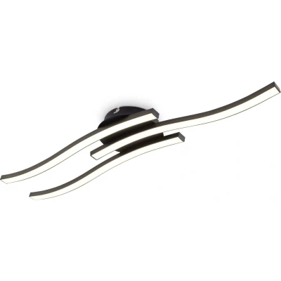 Afbeelding van B.K.Licht Zwarte LED Plafondlamp plafonniére verlichting voor binnen 3.000K 1.440Lm 18W