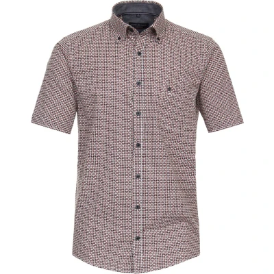 Afbeelding van Casamoda Freizeit Kurzarm Casual FIT Overhemd, Heren, Maat: 5XL, Rot