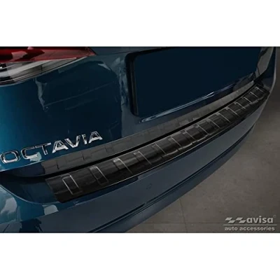 Afbeelding van Avisa Zwart RVS Achterbumperprotector voor Skoda Octavia IV Liftback 2020 &#039;Ribs&#039;
