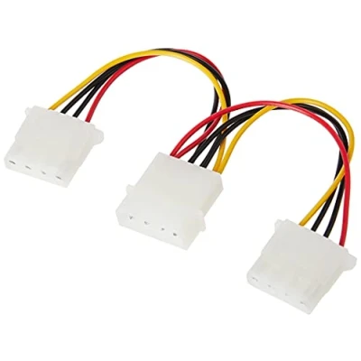 Afbeelding van C2G 15cm 5,25 LP4 Mannelijke Molex tot 2 x Vrouwelijke Kabelsplitser/Verlengstuk, Y kabel 1 Voet
