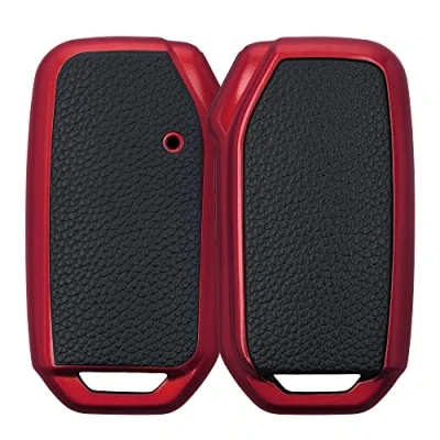 Afbeelding van kwmobile autosleutelhoes geschikt voor Kia 3 knops Smart Key autosleutel TPU beschermhoes in rood / zwart Autosleutelcover