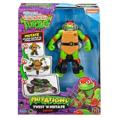 Afbeelding van Teenage Mutant Ninja 84292CO Tales Turtles Twist N Mutate Raphael. Transformeert van actiefiguur naar stealth voertuig, meerkleurig
