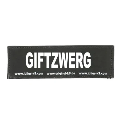 Afbeelding van Julius K9 162LR K 36005 klittenbandopschrift, GIFTZWERG, klein, zwart