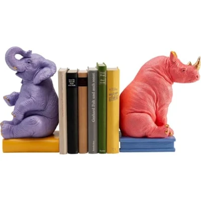 Afbeelding van Boekensteun olifant en neushoorn (2/Set) Kare Design